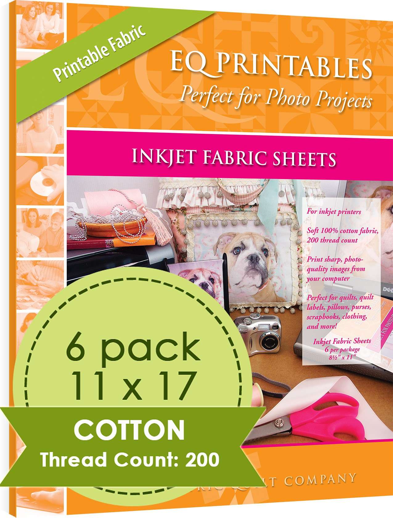 Cotton Printable Fabric Sheets 6 Sheets per pack