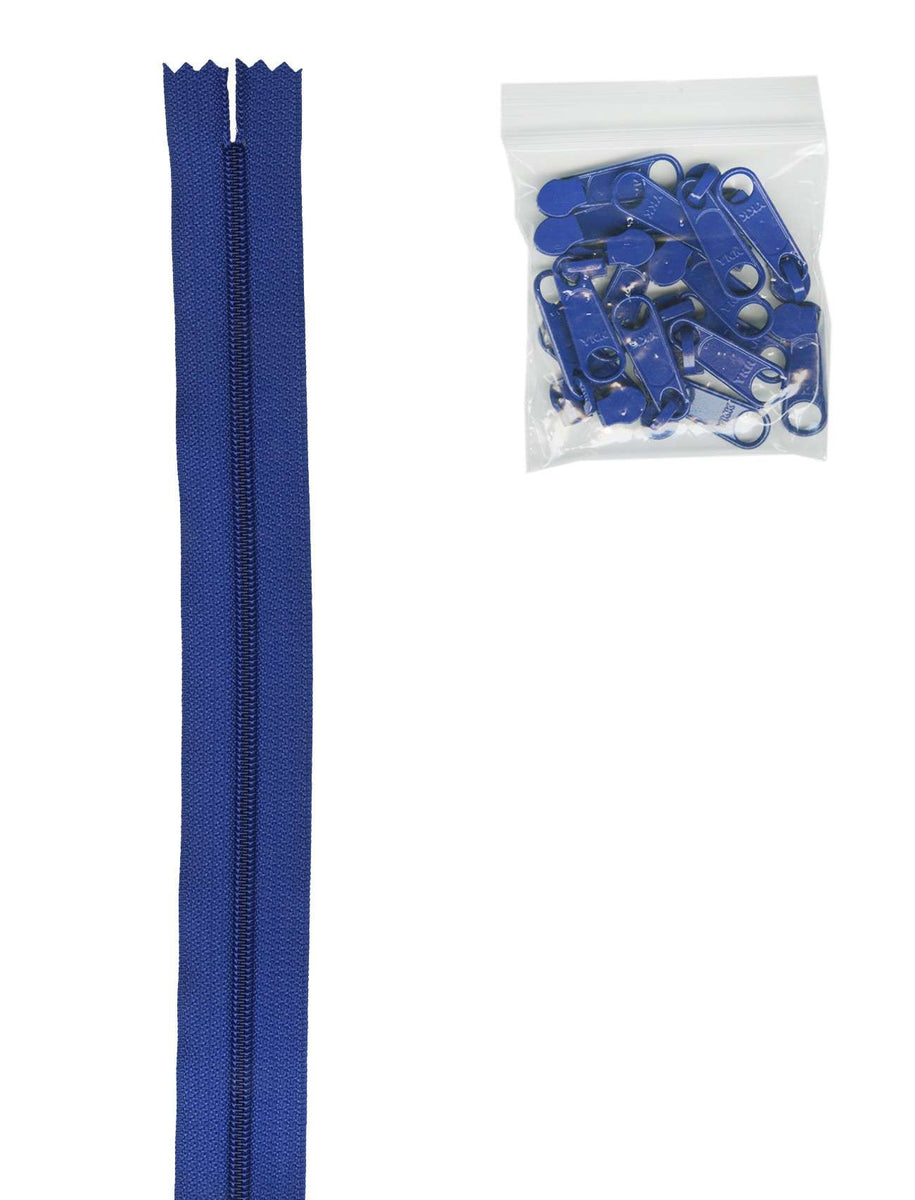 4 yards of 16mm #4.5 Zipper Chain and 16 Ex-Large Cobalt Blue ...